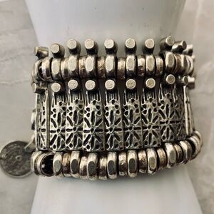 Vintage Ottoman Turkish Metal Coin Bracelet